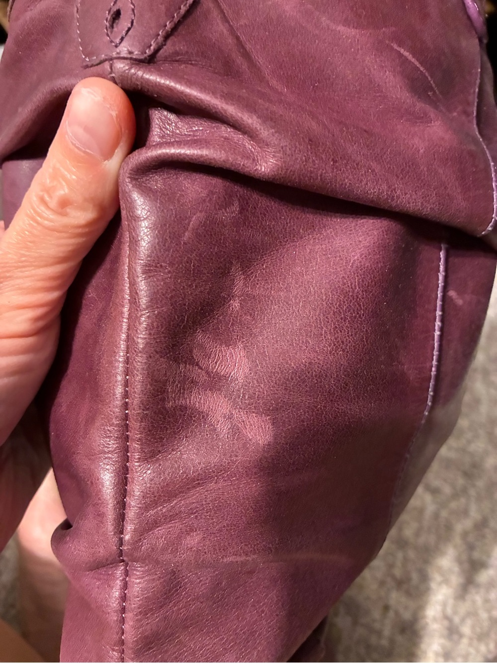 Y2K Steve Madden Purple Leather Slouch Western Boots Ombré Heel Size 8.5 - Picture 15 of 16